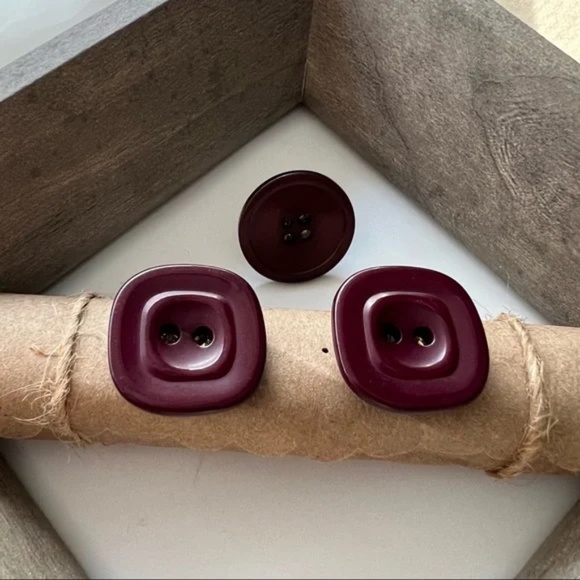 Jewelry - Plum Button Earrings